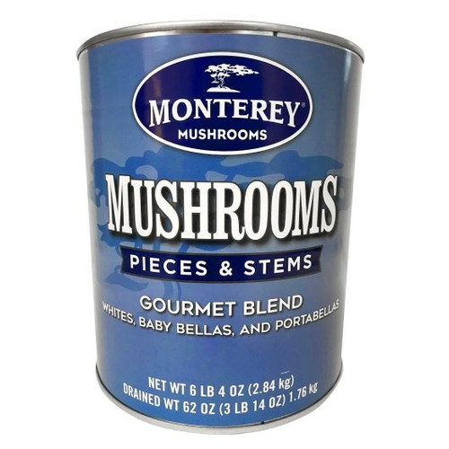 Monterey Gourmet Blend Mushroom Pieces & Stems, 100 Ounces, 6 Per Case